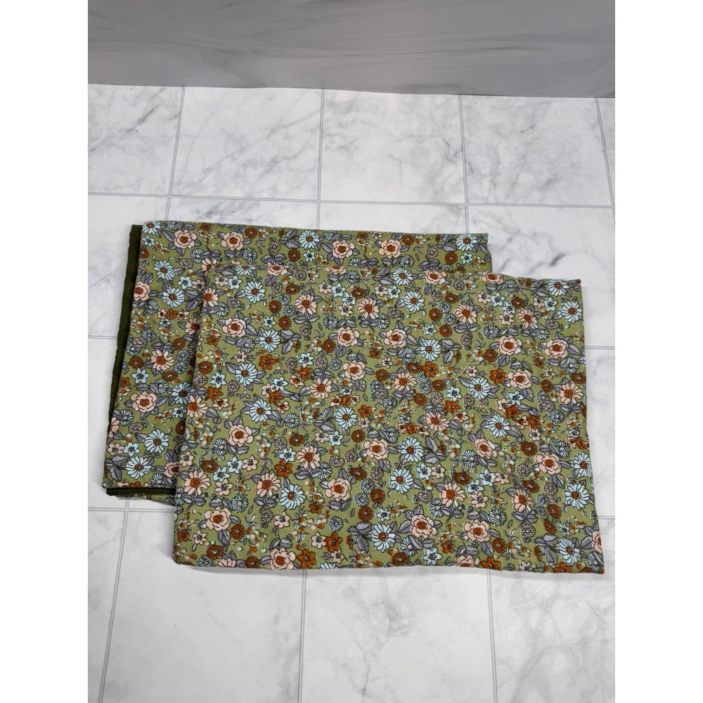 Wake In Cloud Floral Pillow Sham Set 2pc Green Pink Botanical Standard 20x26
